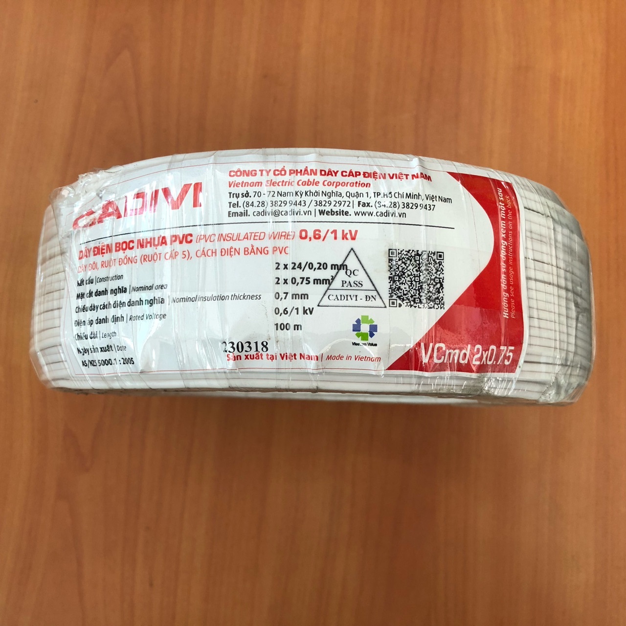 Dây dẹt 2x0,75mm2 0,6/1kV Cadivi