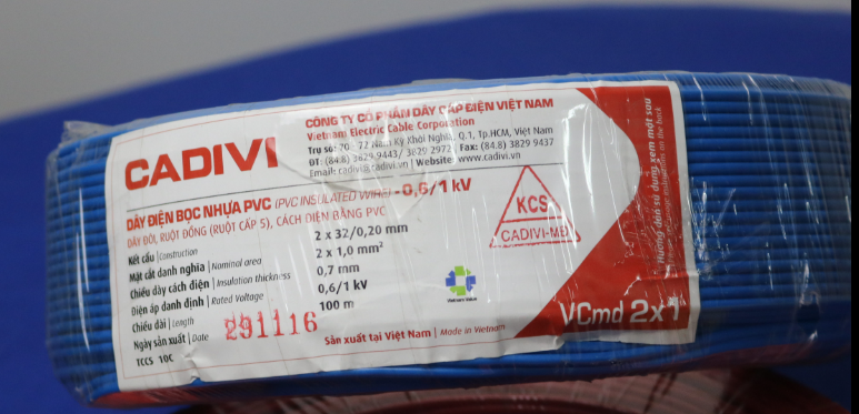 Dây dẹt 2x1mm2 0,6/1kV Cadivi