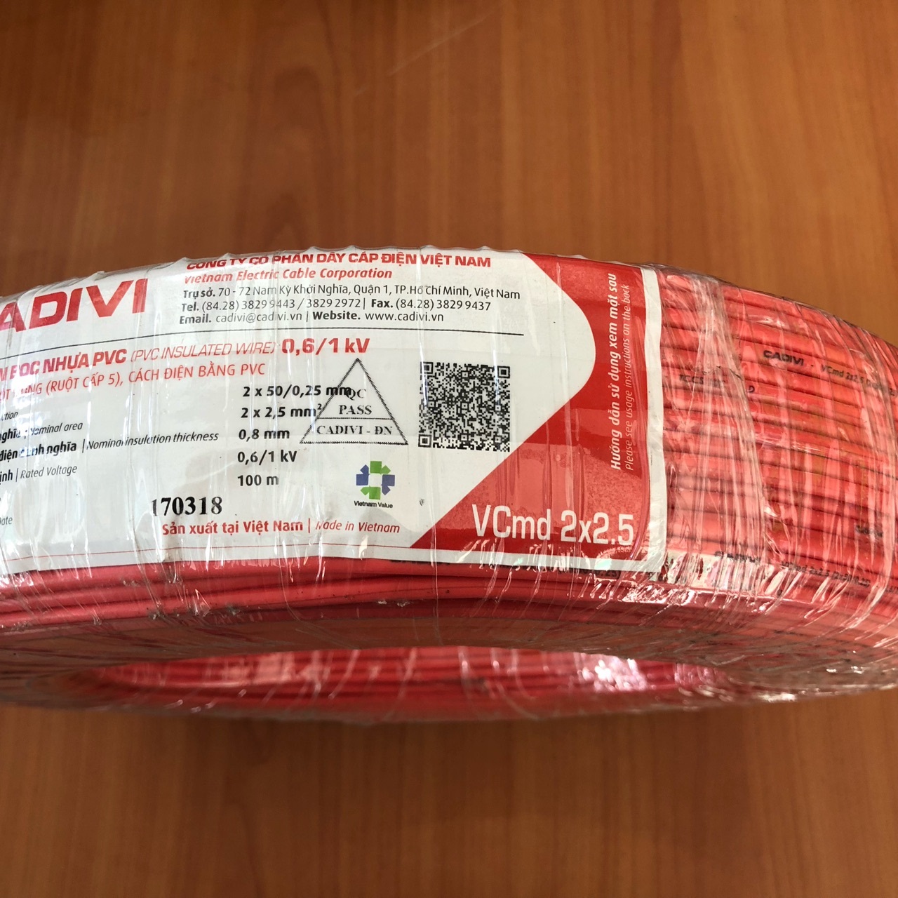 Dây dẹt 2x2,5mm2 0,6/1kV Cadivi