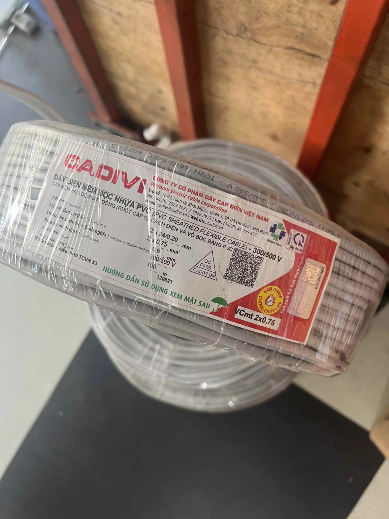 Dây tròn 2x0,75mm2 300/500V Cadivi