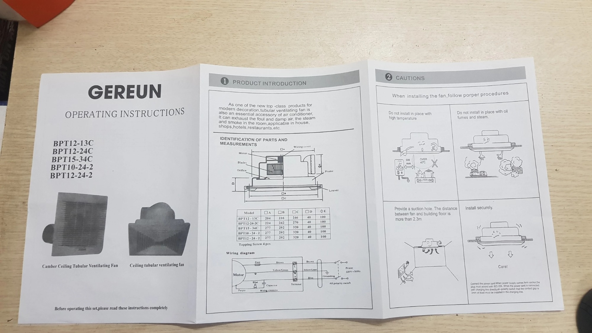 Quạt thông gió âm trần 20x20 BPT12-13C Gereun