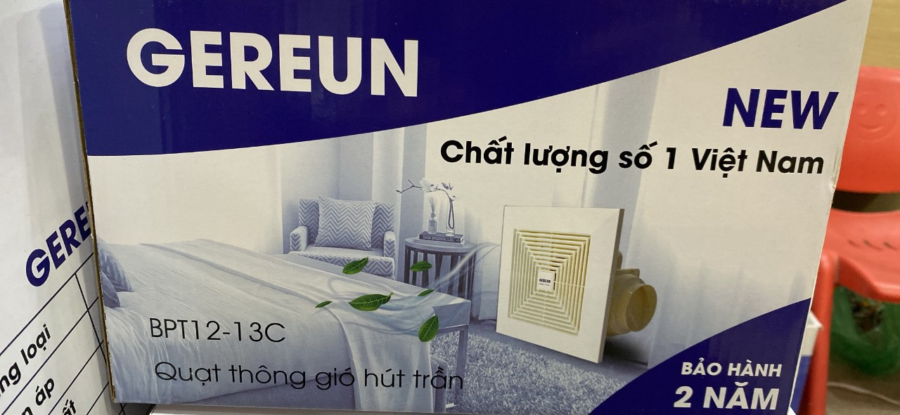 Quạt thông gió âm trần 20x20 BPT12-13C Gereun