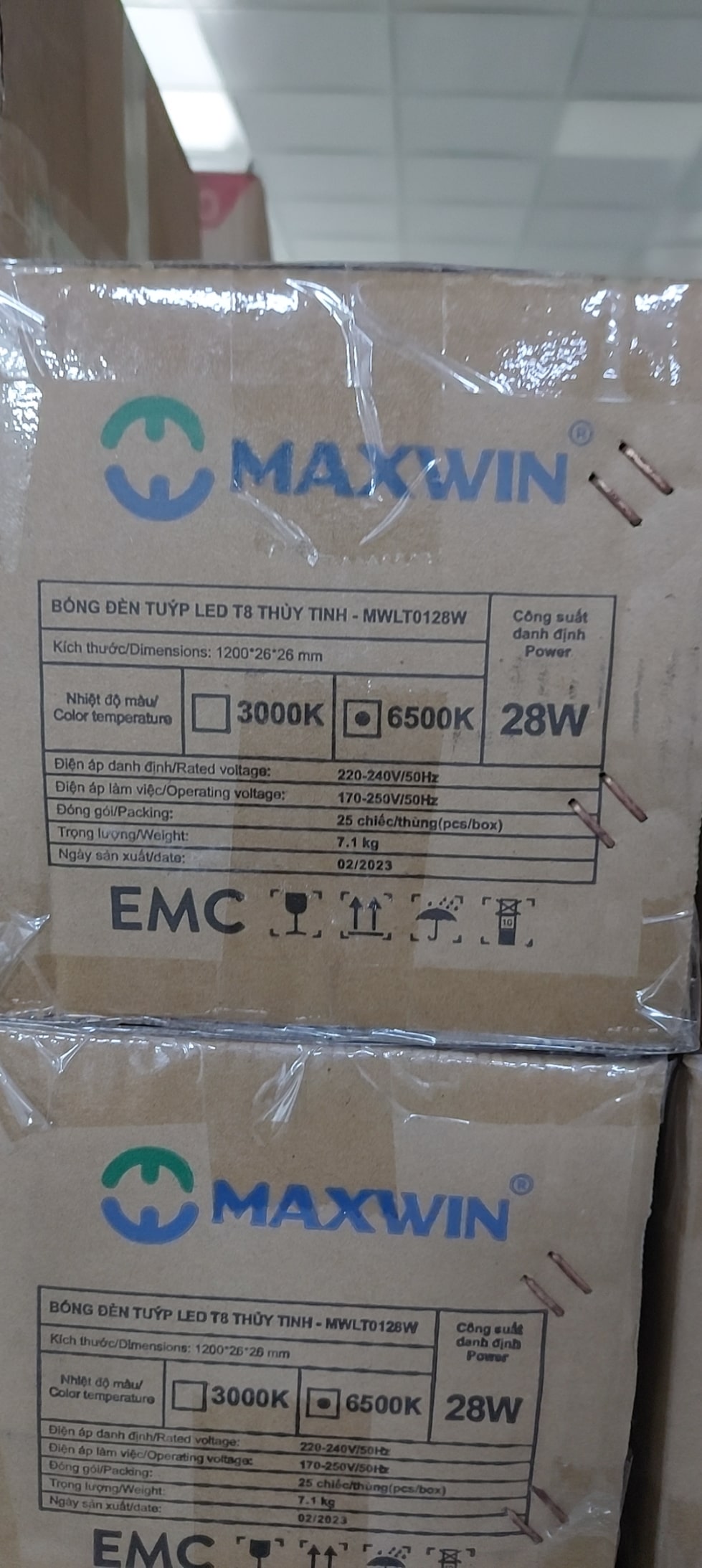 Bóng tuýp LED T8 1,2m 25W thủy tinh Maxwin