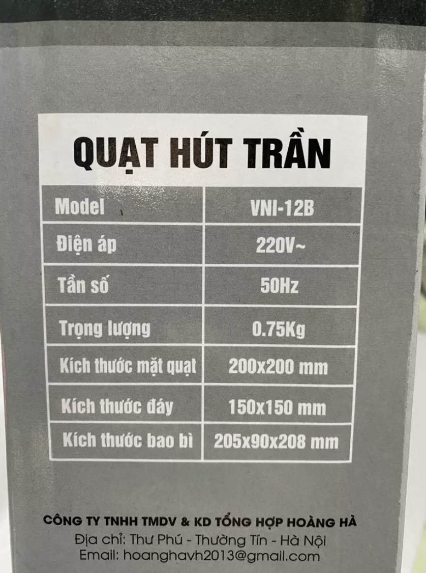 Quạt hút trần VNI-12B Vanni