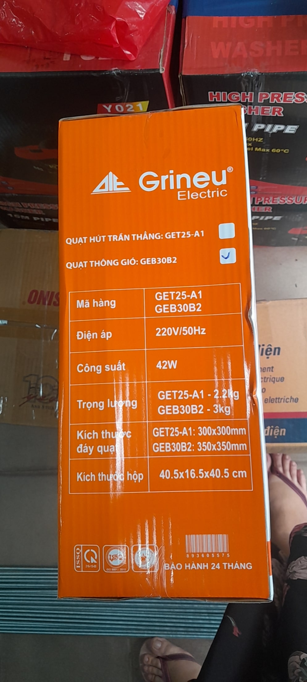 Quạt hút tường 350x350mm GEB30B2 (Grineu)