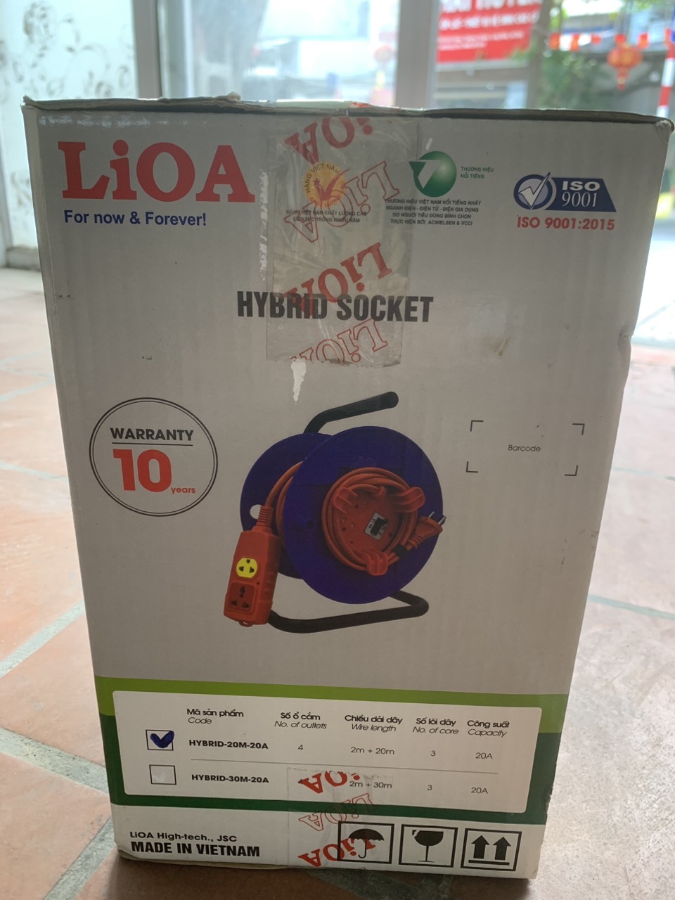 Ổ cắm Lioa kéo dài kết hợp (2m+30m) HYBRID-30M-20A