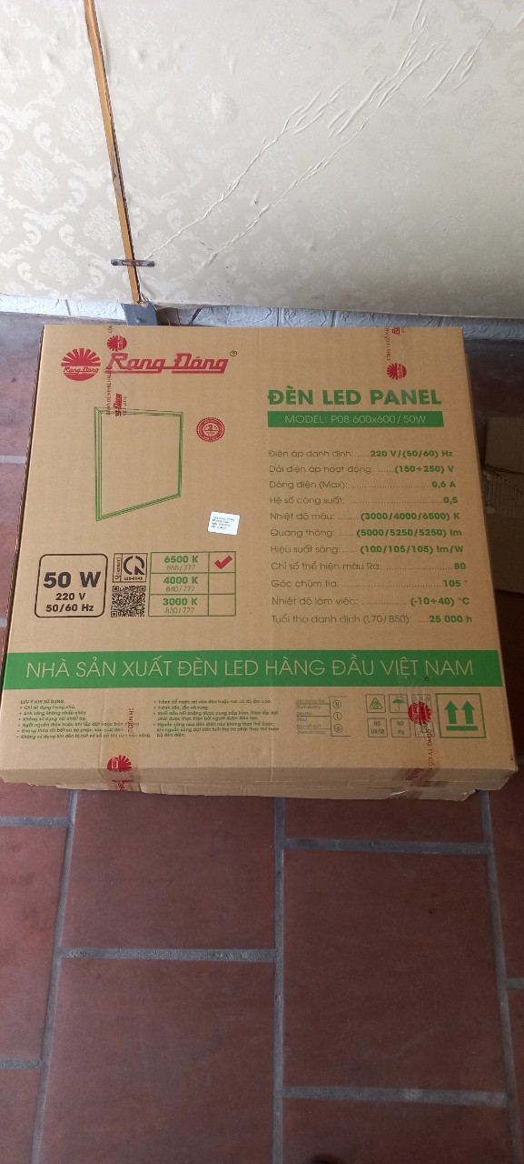 Đèn LED Panel khổ lớn P08 600x600 50W Rạng Đông