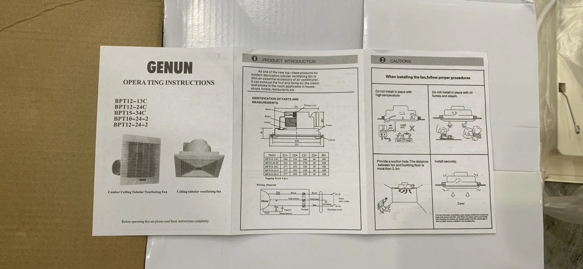 Quạt thông gió âm trần 25x25 BPT12-24C Genun