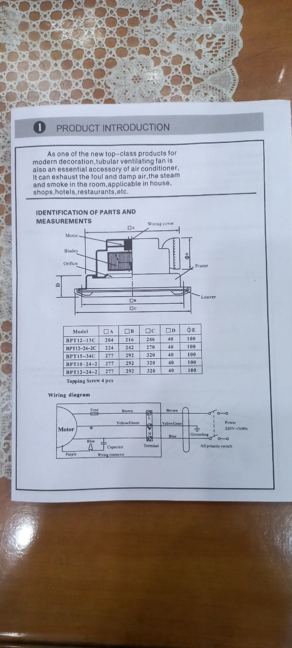 Quạt thông gió âm trần 20x20 BPT12-13C Genun