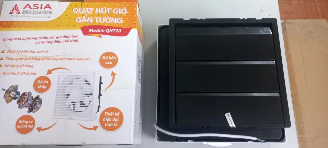Quạt hút gió gắn tường 25x25 Asia lighting (QHT20)