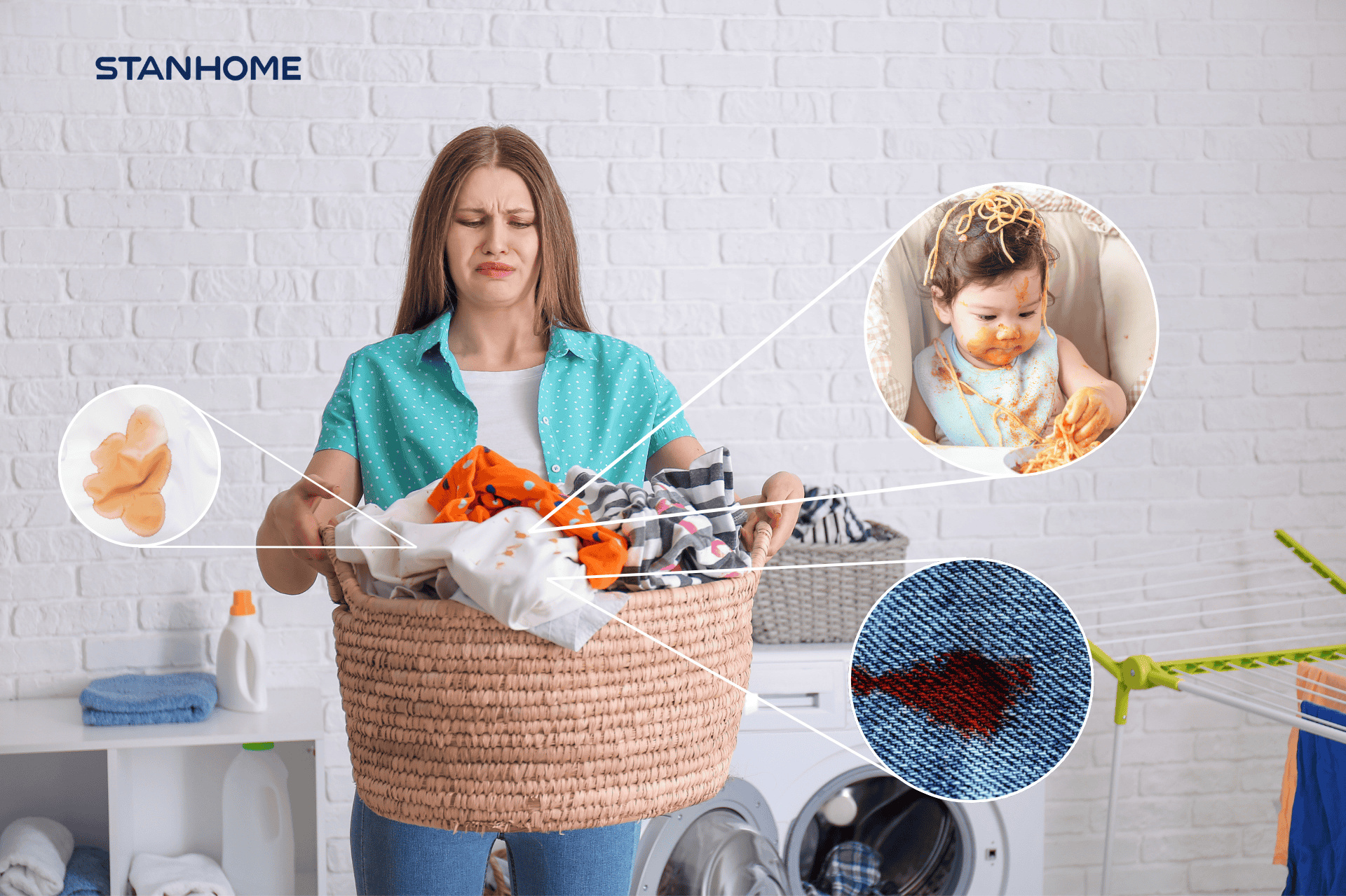 Khối lượng đồ mặc cần làm sạch bằng thuốc tẩy quần áo hàng ngày tạo áp lực lên bố mẹ bận rộn