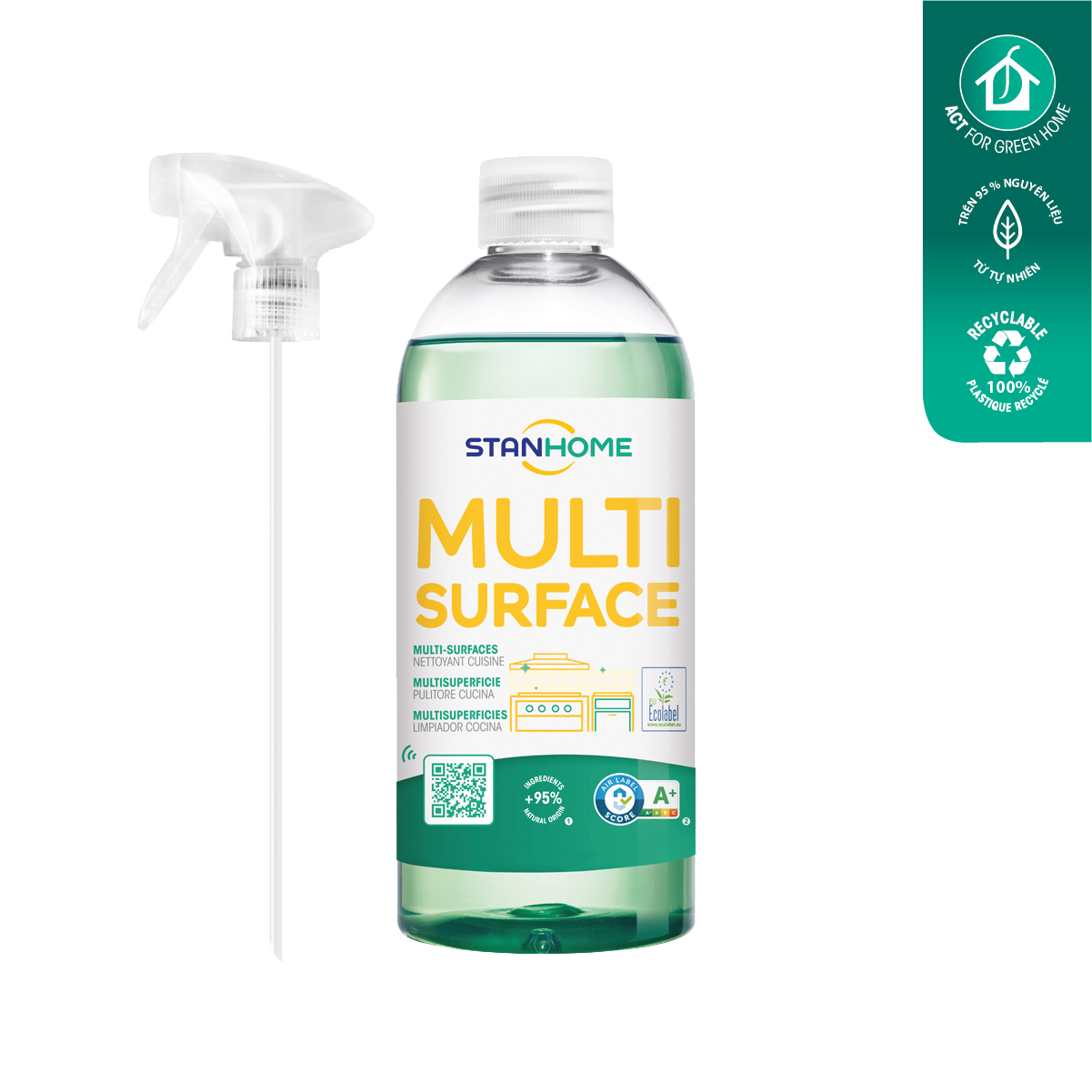 Xịt làm sạch bếp đa năng nguyên liệu từ tự nhiên đạt tiêu chuẩn Ecolabel EU 500ml