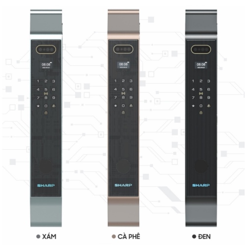 Khóa vân tay cao cấp Sharp S9-FV Face ID có 3 màu tùy chọn - khoavantaychinhhang.com