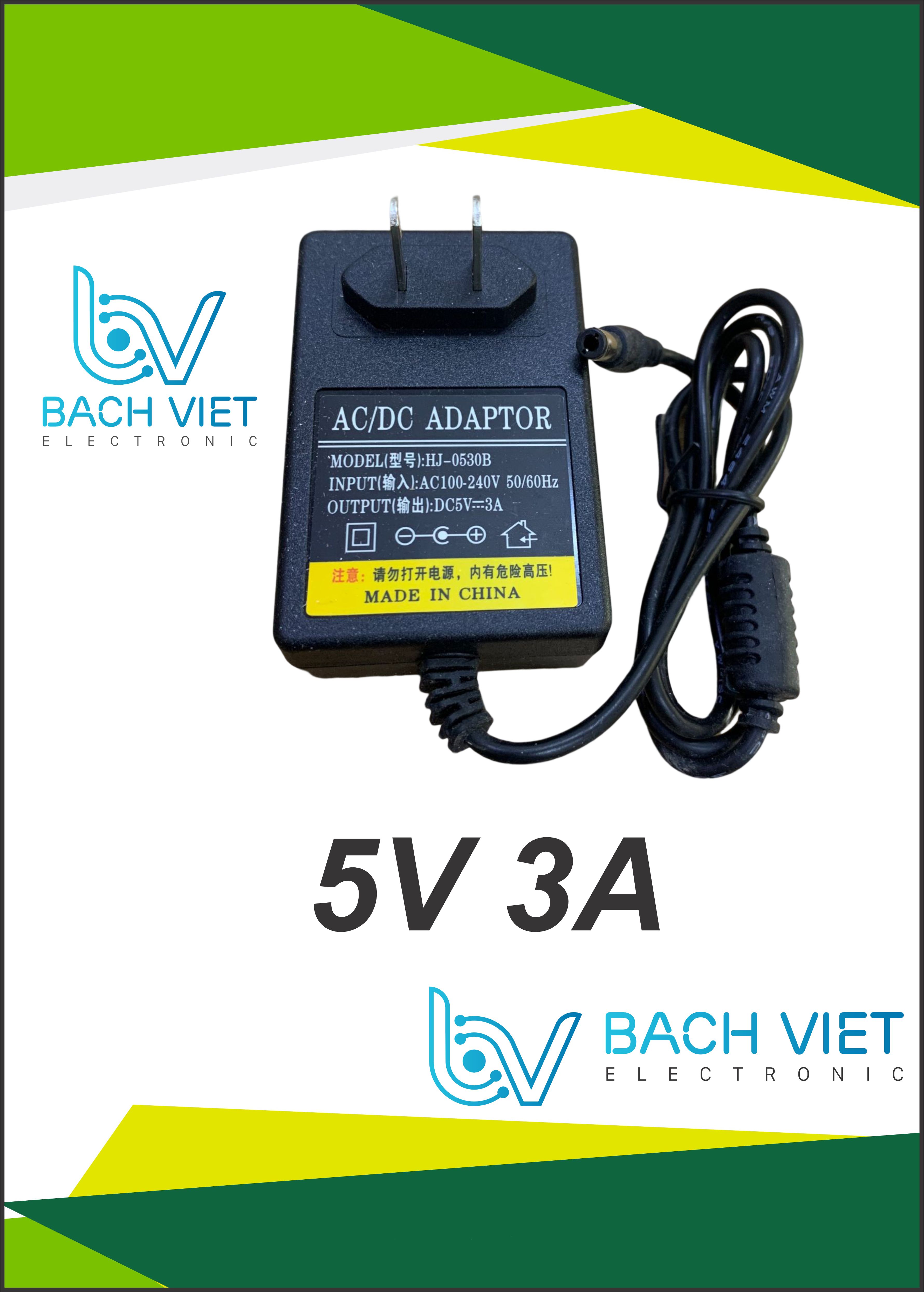 Nguồn adapter 5V 3A đầu 5.5mm – https://dientubachviet.com/