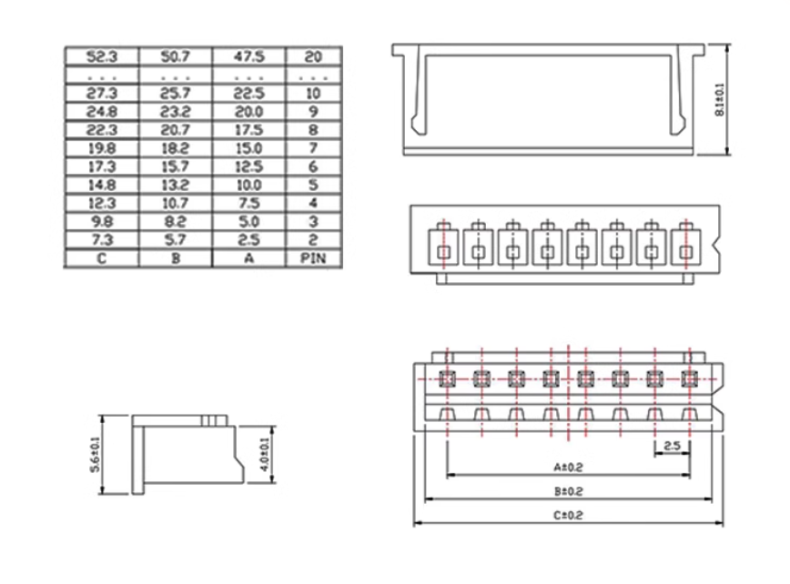 Bus 12p Đầu bus XH2.54mm – https://dientubachviet.com/