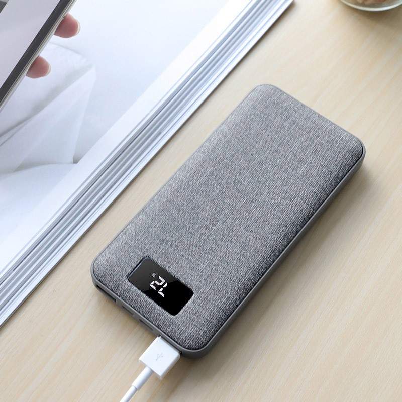 Pin dự phòng 10.000mAh HOCO J47 Gray (Pin Lithium, 2 cổng USB, QC 3.0, Màn hình LED)