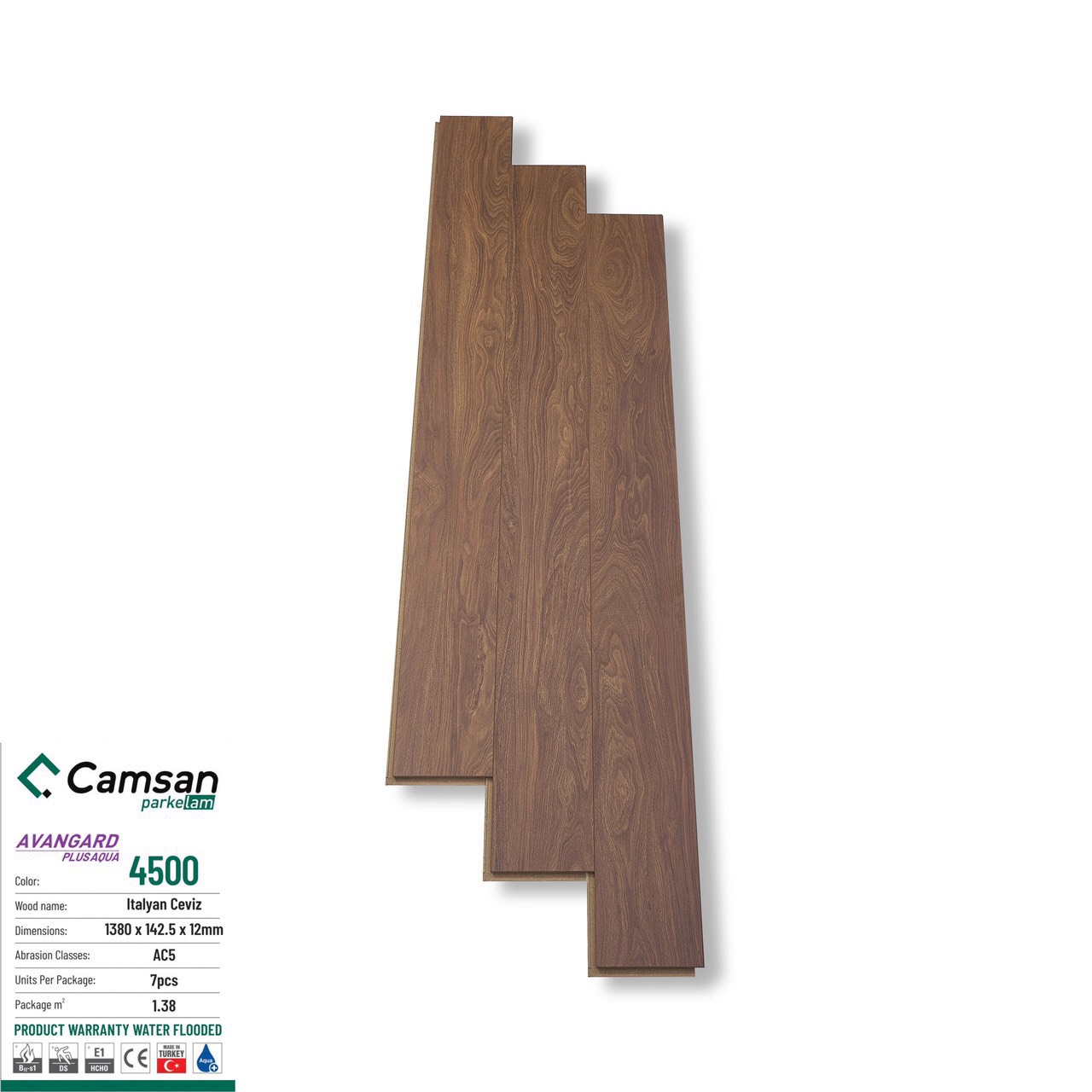 Sàn gỗ công nghiệp CAMSAN 12MM mã 4500