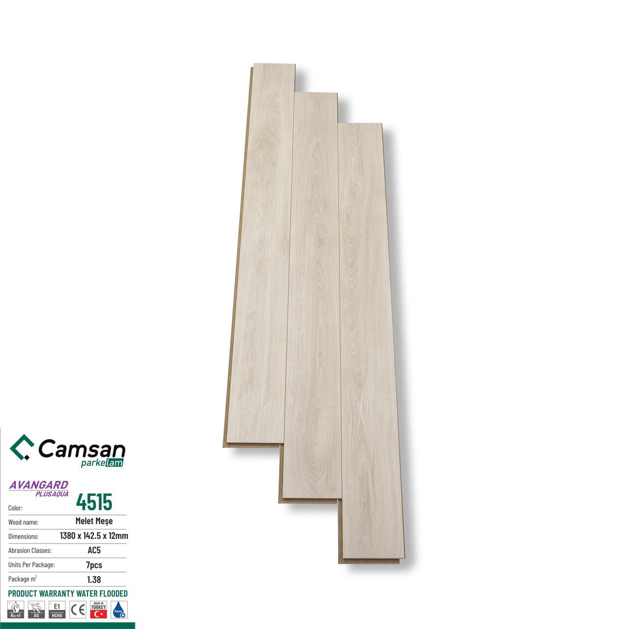 Sàn gỗ công nghiệp CAMSAN 12MM mã 4515