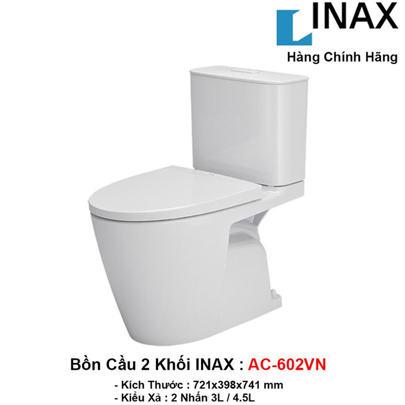 Bồn cầu inax 2 khối chính hãng