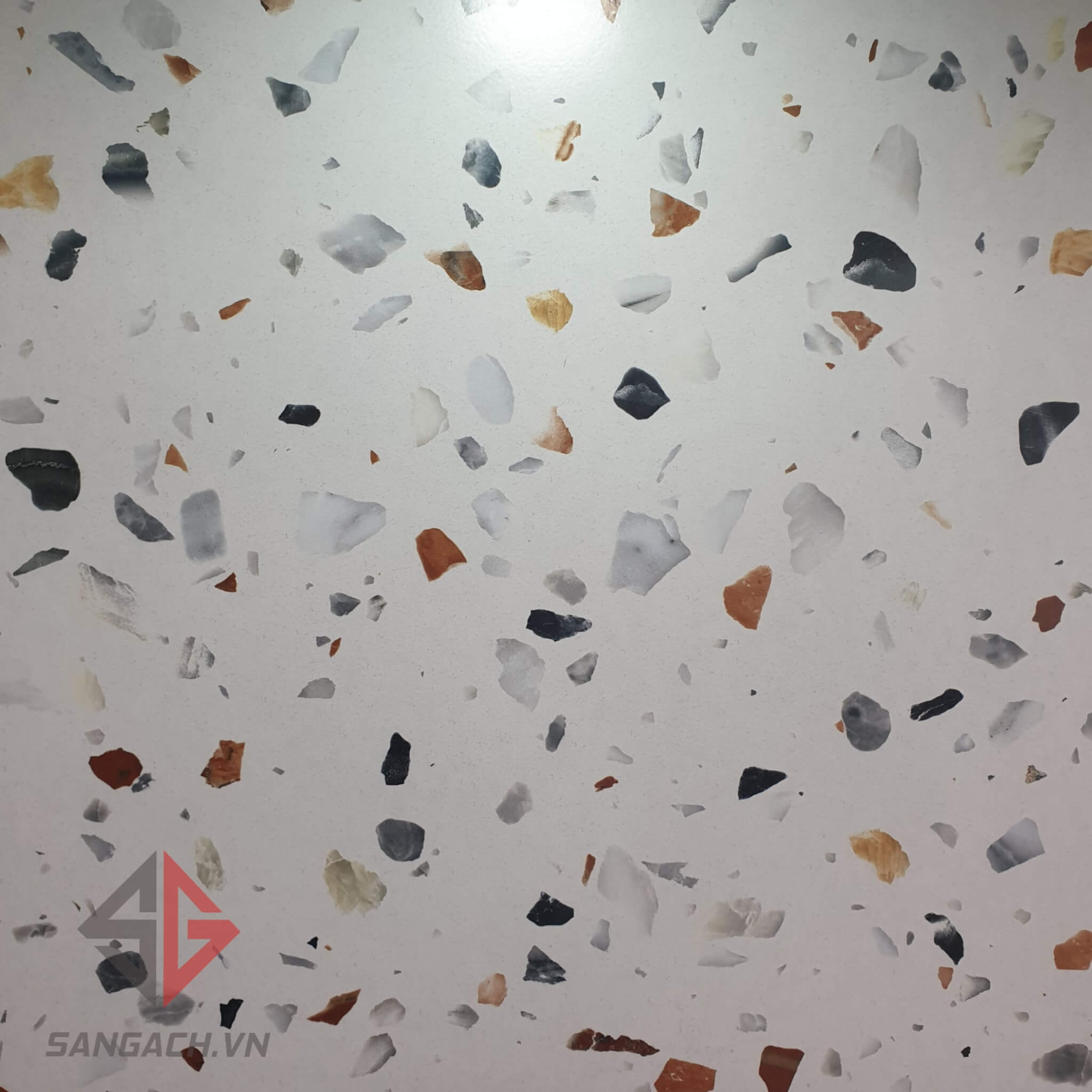 Mẫu gạch Terrazzo hạt kính, mờ