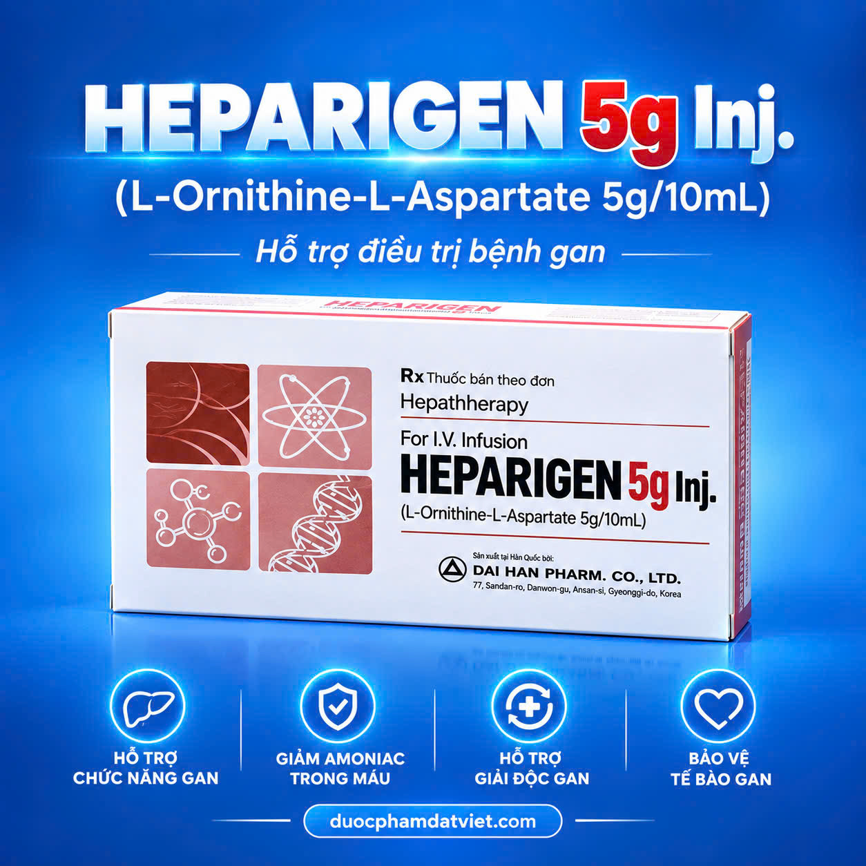 Heparigen 5g lnj là thuốc gì? Có tốt không? Công dụng hỗ trợ gan và cách dùng.