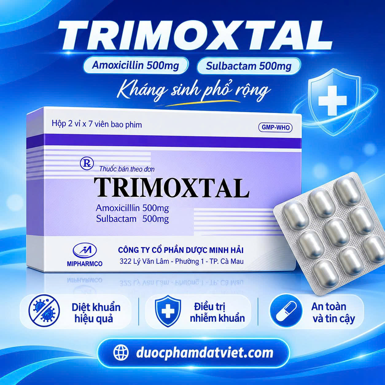 Trimoxtal 500/500 là thuốc gì? Giá bao nhiêu? Mua thuốc ở đâu chính hãng để điều trị nhiễm khuẩn?