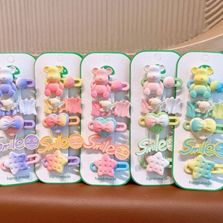 pvn72237-set-5-kep-toc-gau-smile-set-kep-to-cho-be-ngot-ngao-mau-hong-de-thuong