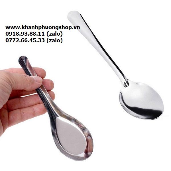 bộ 10 muỗng cơm inox dày đẹp - muỗng ăn cơm inox 19cm Khánh Phương Shop