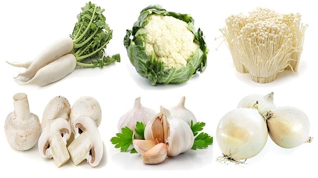 Lợi ích cực tốt từ các loại rau củ quả màu trắng