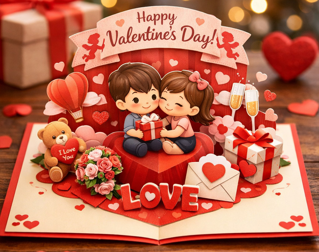 Thiệp 3D Popup Valentine: Nét Chạm Tình Yêu Độc Đáo Cho Mọi Lứa Đôi
