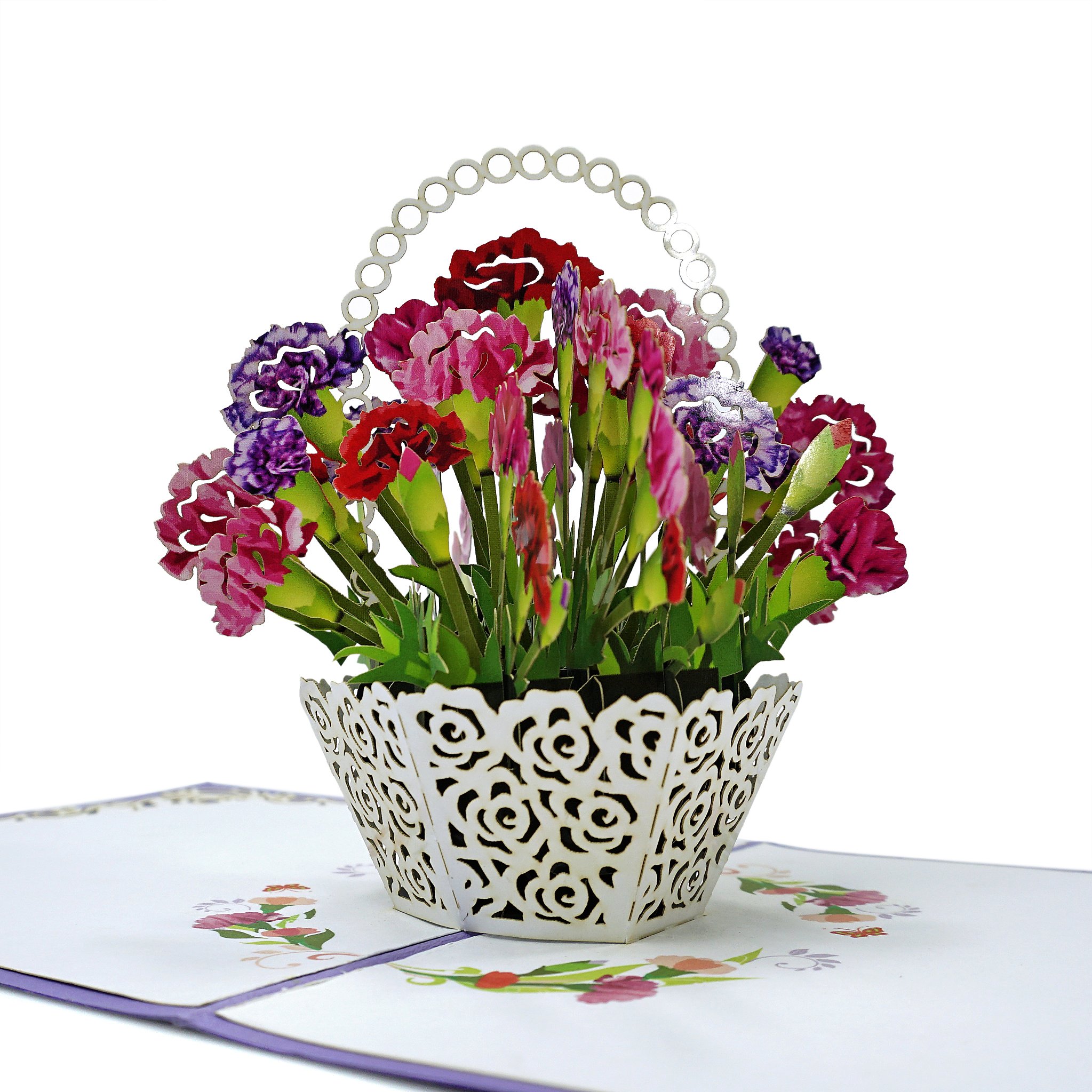 mô hình thiệp giấy 3D lẵng hoa