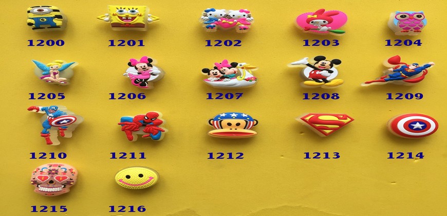 Sticker nút gắn dép Jibbitz cho giày dép Crocs - Loại Đèn 3D 25k