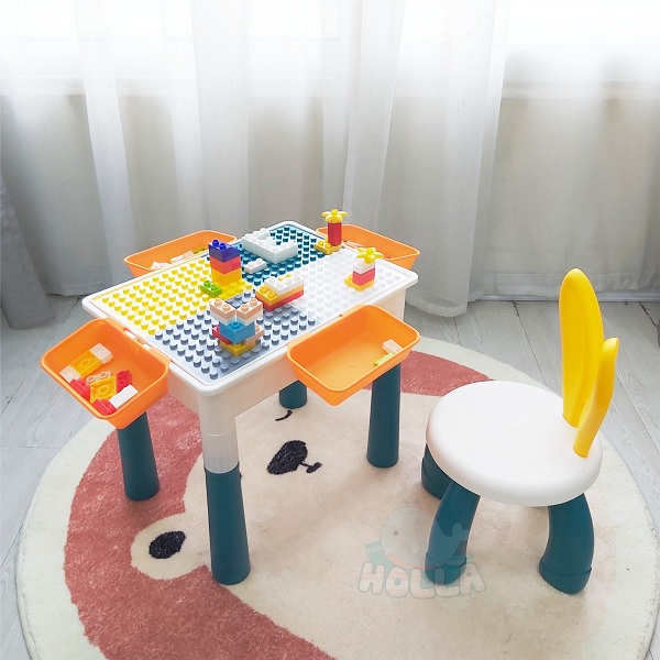 Bàn ghế cho bé mầm non hai mặt chơi Lego CAYABE Holla tai thỏ - Size M (40x30 cm) Bàn Ghế Cho Bé Mầm Non Hai Mặt Chơi Lego Cayabe Holla Tai Thỏ - Size M (40X30 Cm)