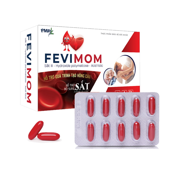 Viên Sắt Hữu Cơ Fevimom PMP Bổ Sung Sắt Và Các Vitamin Thiết Yếu Cho Người Lớn, Phụ Nữ Mang Thai