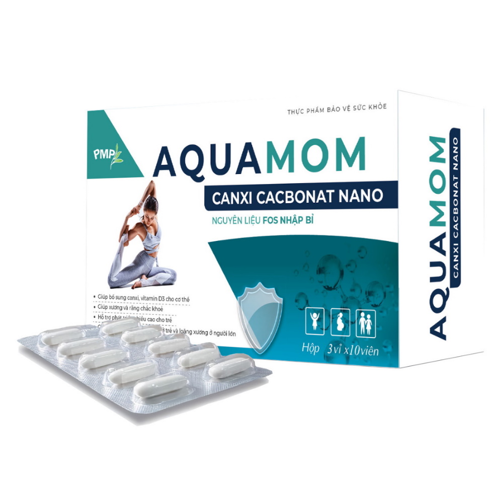Viên Uống Canxi Nano Aquamom PMP - Bổ Sung Canxi, Vitamin D3, K2 Cho Phụ Nữ Mang Thai, Sau Sinh