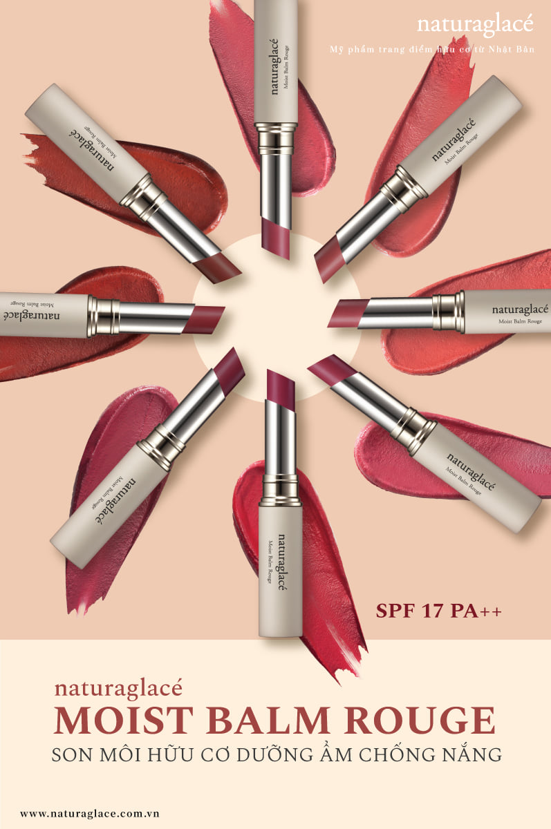 NEW ARRIVAL- SON MÔI DƯỠNG ẨM CHỐNG NẮNG HỮU CƠ MOIST BALM ROUGE.