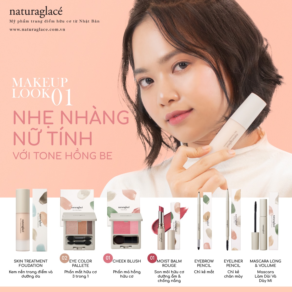 MAKEUP LOOK NHẸ NHÀNG & NỮ TÍNH VỚI TONE HỒNG BE