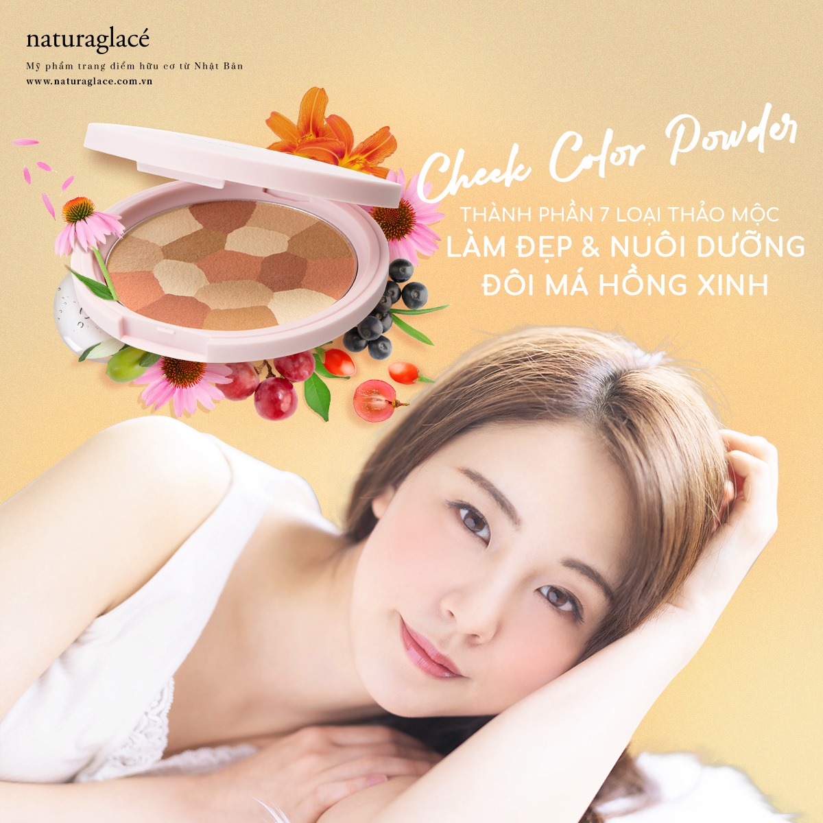 TRANG ĐIỂM & DƯỠNG DA VỚI PHẤN MÁ HỒNG THẢO MỘC NU CHEEK COLOR POWDER