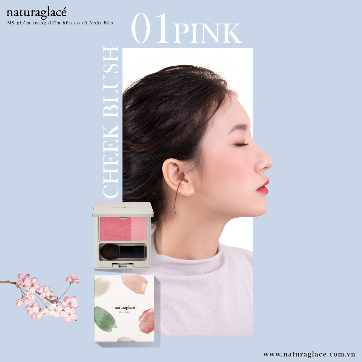 PHẤN MÁ HỒNG HỮU CƠ CHEEK BLUSH 01 - PINK