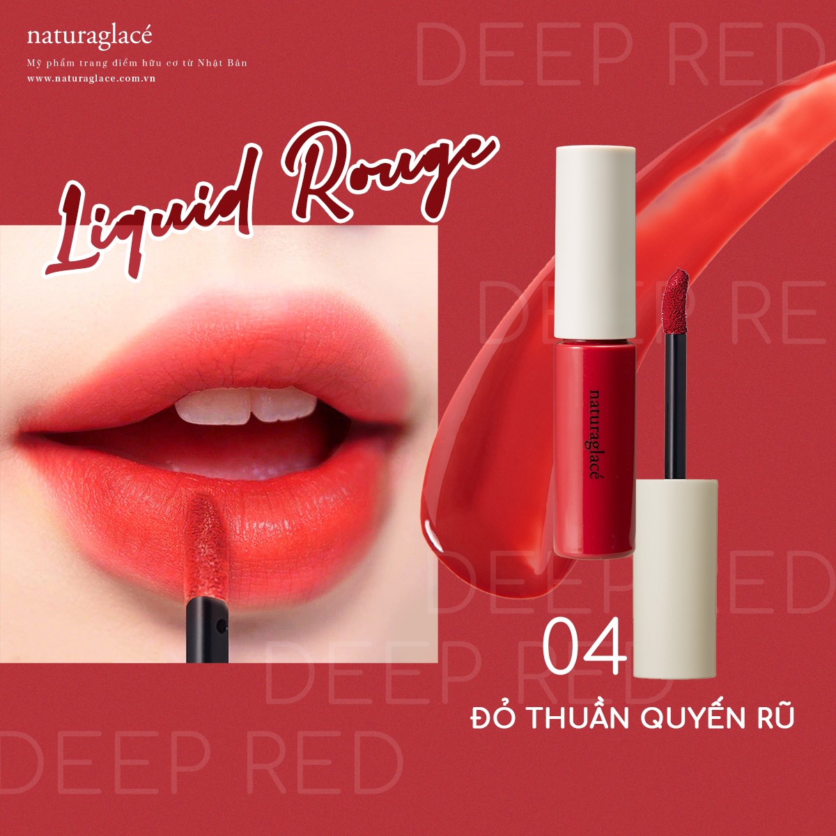 SON KEM DƯỠNG ẨM LIQUID ROUGE 04 – ĐỎ THUẦN QUYẾN RŨ