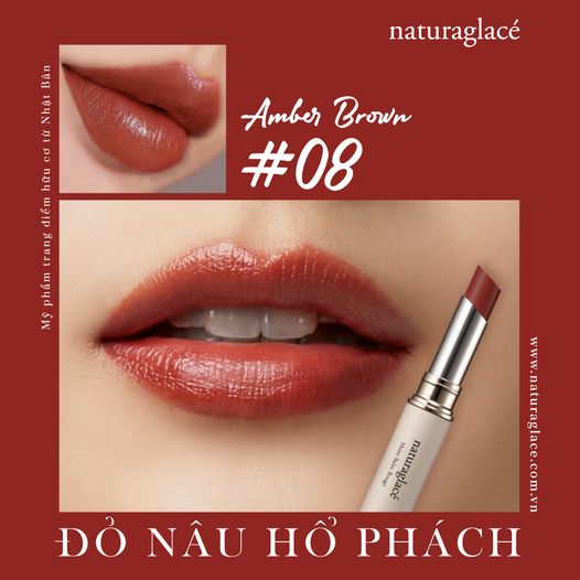 MOIST BALM ROUGE 08 AMBER BROWN - ĐỎ NÂU HỔ PHÁCH