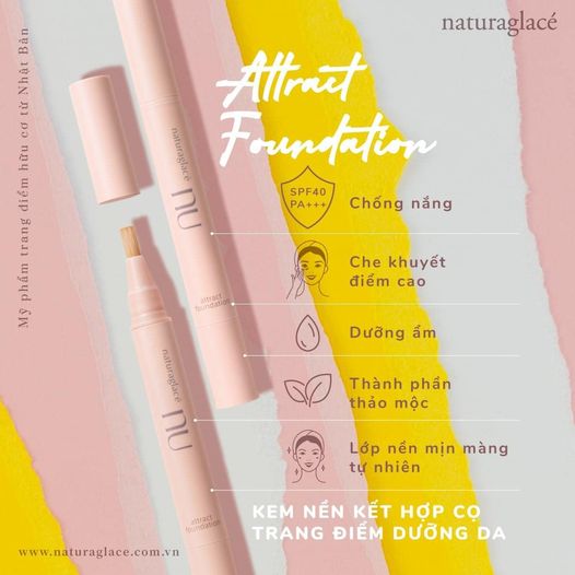 KEM NỀN TRANG ĐIỂM & DƯỠNG DA DẠNG CỌ NU ATTRACT FOUNDATION