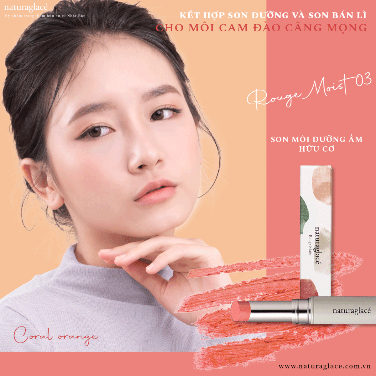 KẾT HỢP SON DƯỠNG VÀ SON BÁN LÌ CHO MÔI CAM ĐÀO CĂNG MỌNG