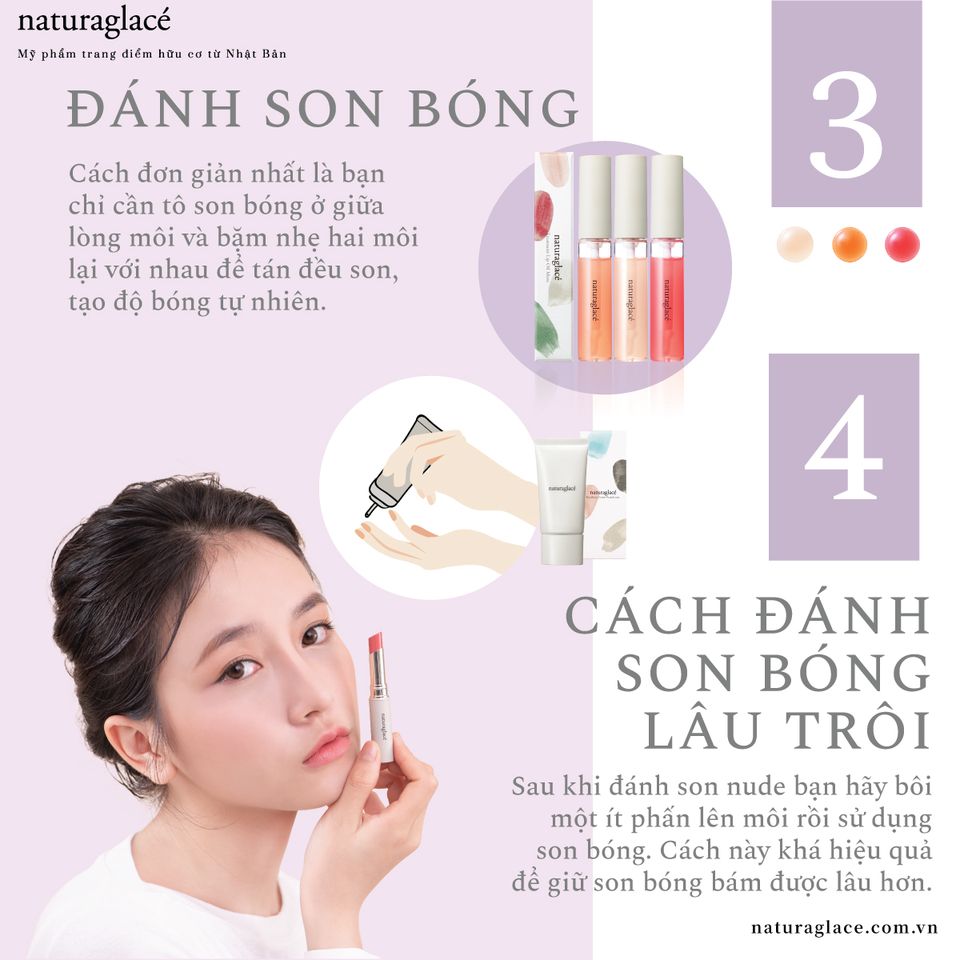 CÁCH ĐÁNH SON BÓNG ĐỂ CÓ ĐÔI MÔI CĂNG MỌNG TỰ NHIÊN | naturaglacé