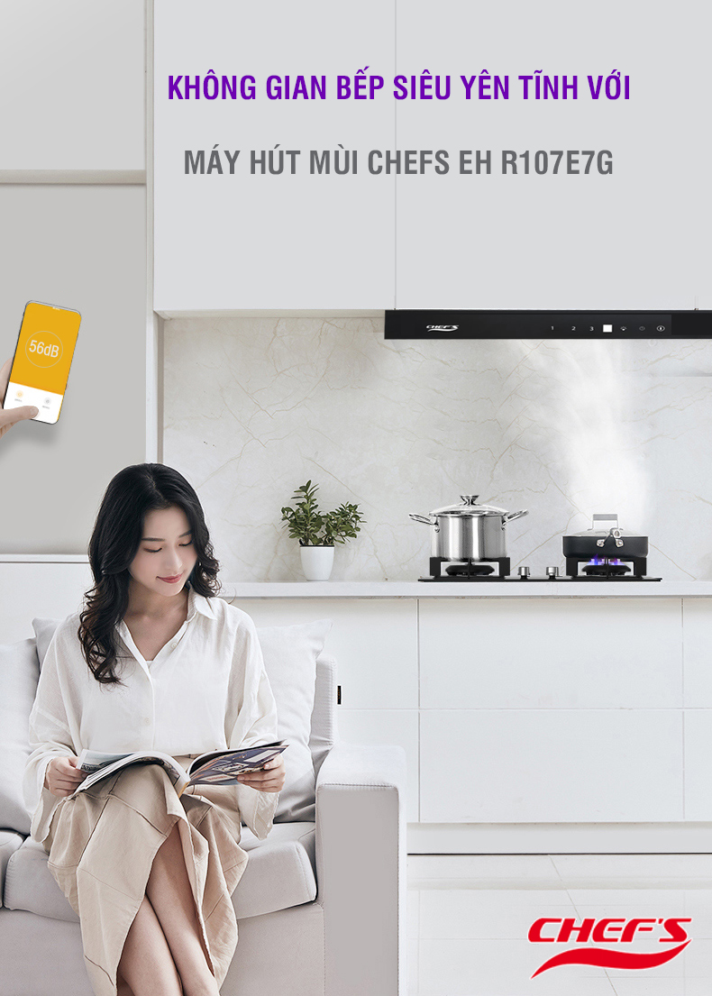 Độ ồn máy hút mùi Chefs EH R107E7G