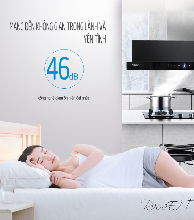 Độ ồn máy hút mùi chefs eh r906e7t