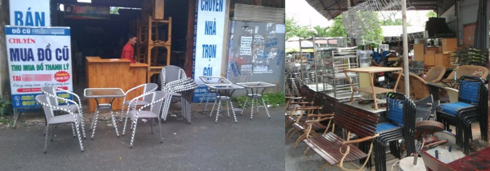 Bàn ghế giả mây cũ thanh lý - có nên mua cho quán cafe không?