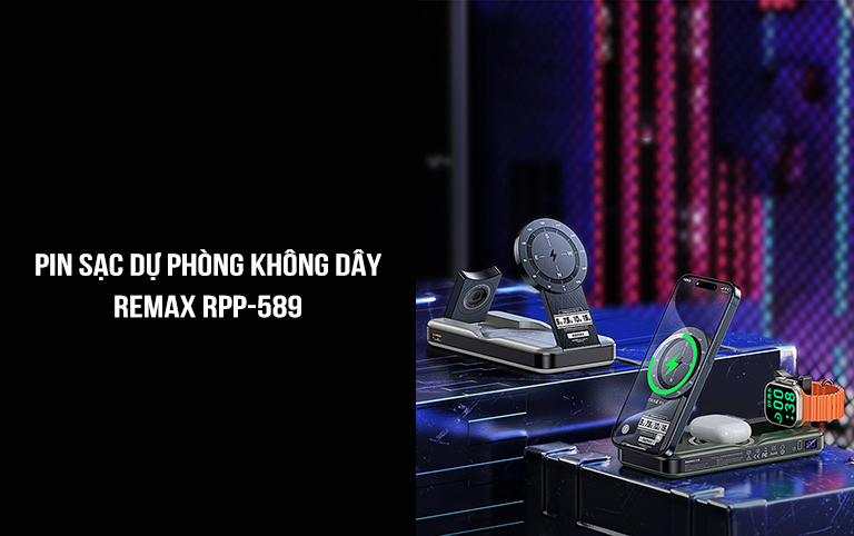 Pin sạc dự phòng không dây kiêm sạc apple watch 10000mAh Remax RPP-589