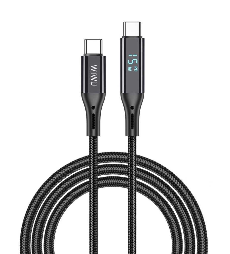 Cáp sạc nhanh Wiwu Thor c to c 100w có màn hình led