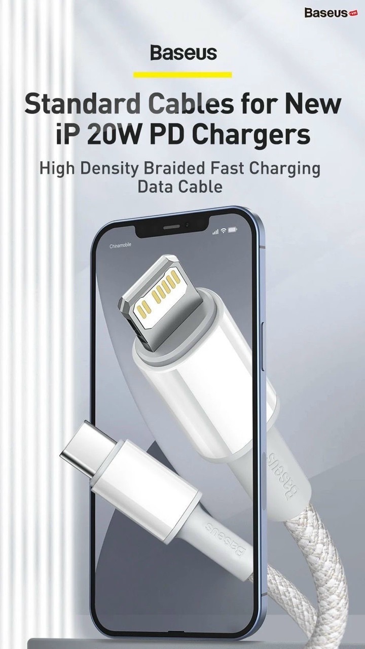 Cáp sạc nhanh Baseus High Density Braided Fast Charging Data Cable Type-C to iP PD 20W